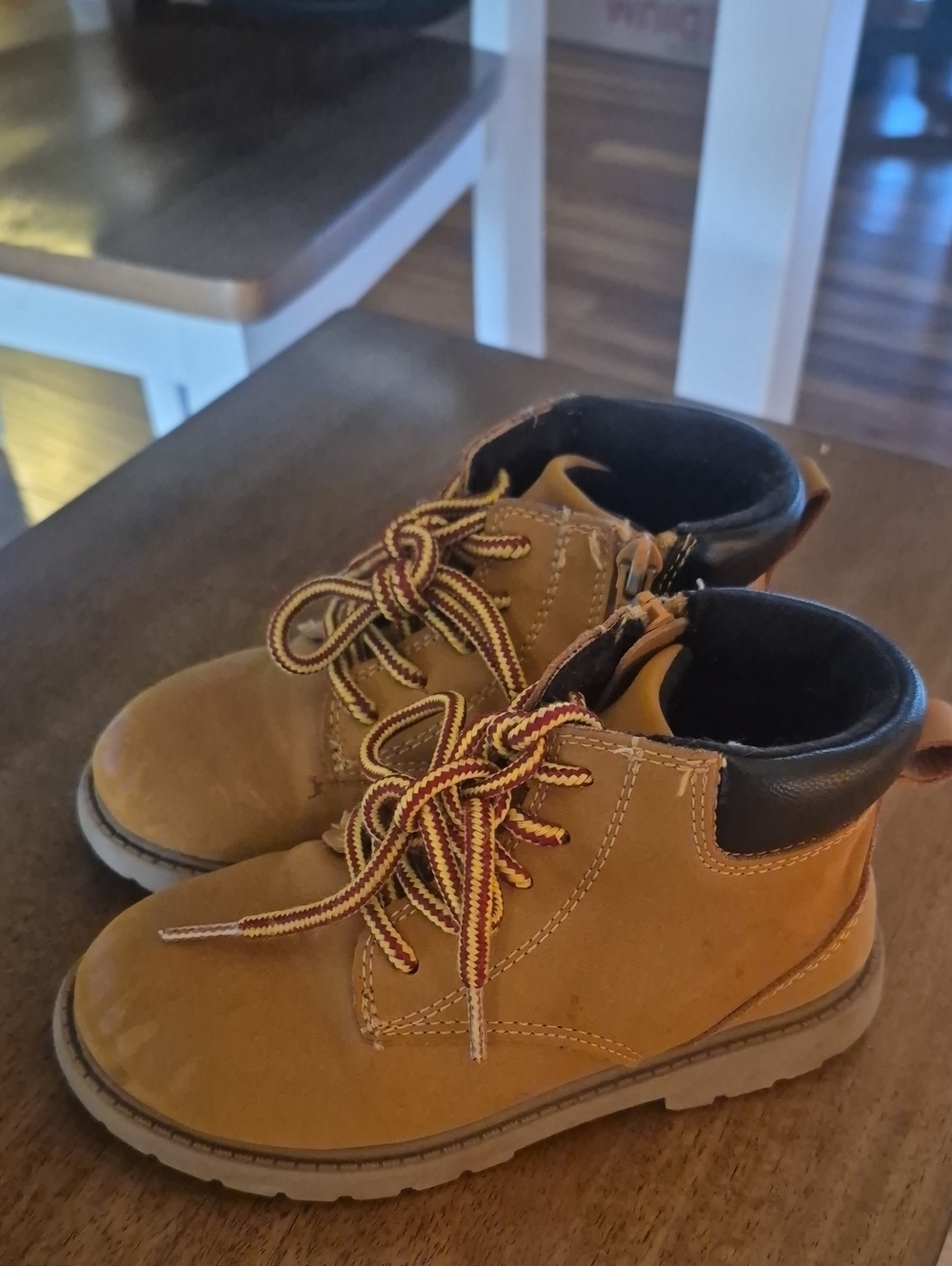 Kids Tan Lace-Up Ankle Boots - Classic Workstyle